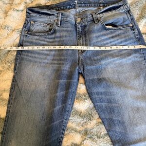 7 For All Mankind Blue Straight Leg Jeans